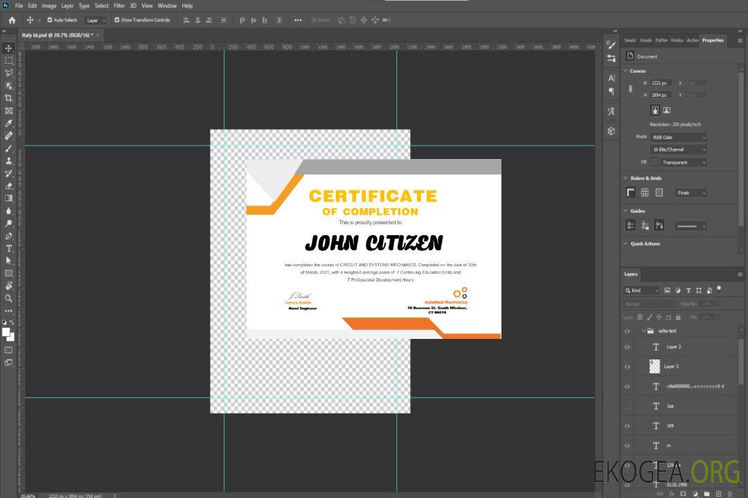 Certificat de mécanicien aux États-Unis template